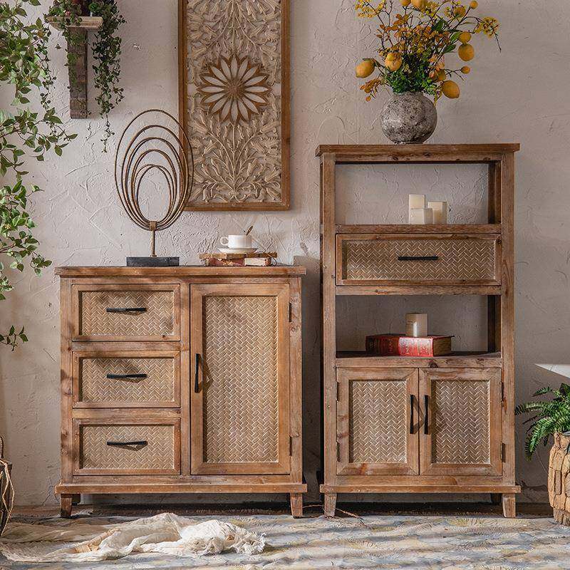 美式复古做旧斗柜客厅入户带门抽屉式储物柜宅寂风民宿竹编玄关柜,鲜花速递/花卉仿真/绿植园艺,割草机/草坪机,淘宝优惠券,粉丝福利购,淘宝优惠卷