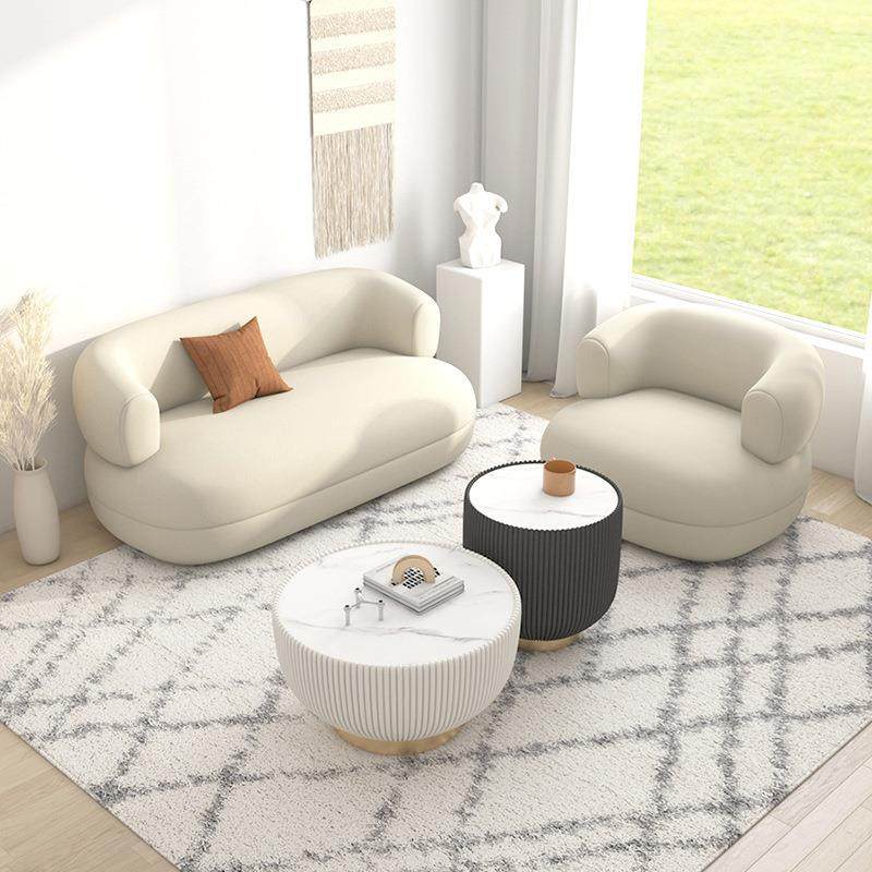 北欧U型单人沙发椅小户型家用客厅沙发茶几服装店科技布双人沙发