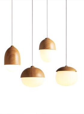 北欧简约现代卧室床头灯具创意个性玻璃灯罩单头坚果迷你小吊灯饰