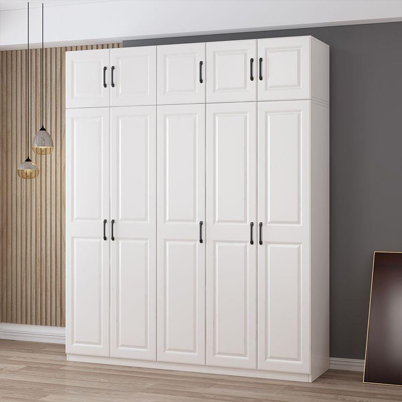 衣柜家用卧室立柜家用家庭装欧式实木简易四门衣柜开门式加高安装