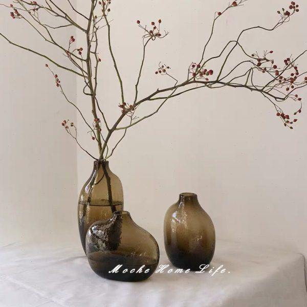 日式禅意锤纹玻璃花瓶不规则几何小口一枝花器客厅插花家居摆件,家居饰品,花瓶,淘宝优惠券,粉丝福利购,淘宝优惠卷
