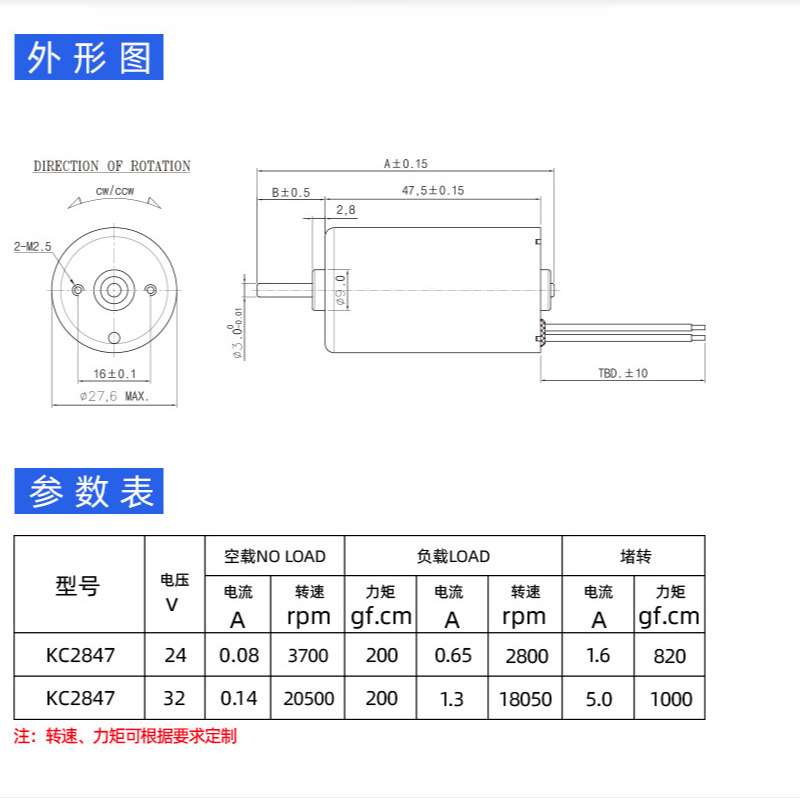 厂家直供微型2847剪线机电批高速长寿命直流无刷电机马达
