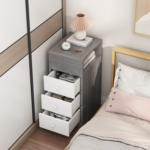 床头柜简约现代家用收纳柜简易卧室窄缝床边小柜子储物柜置物架子