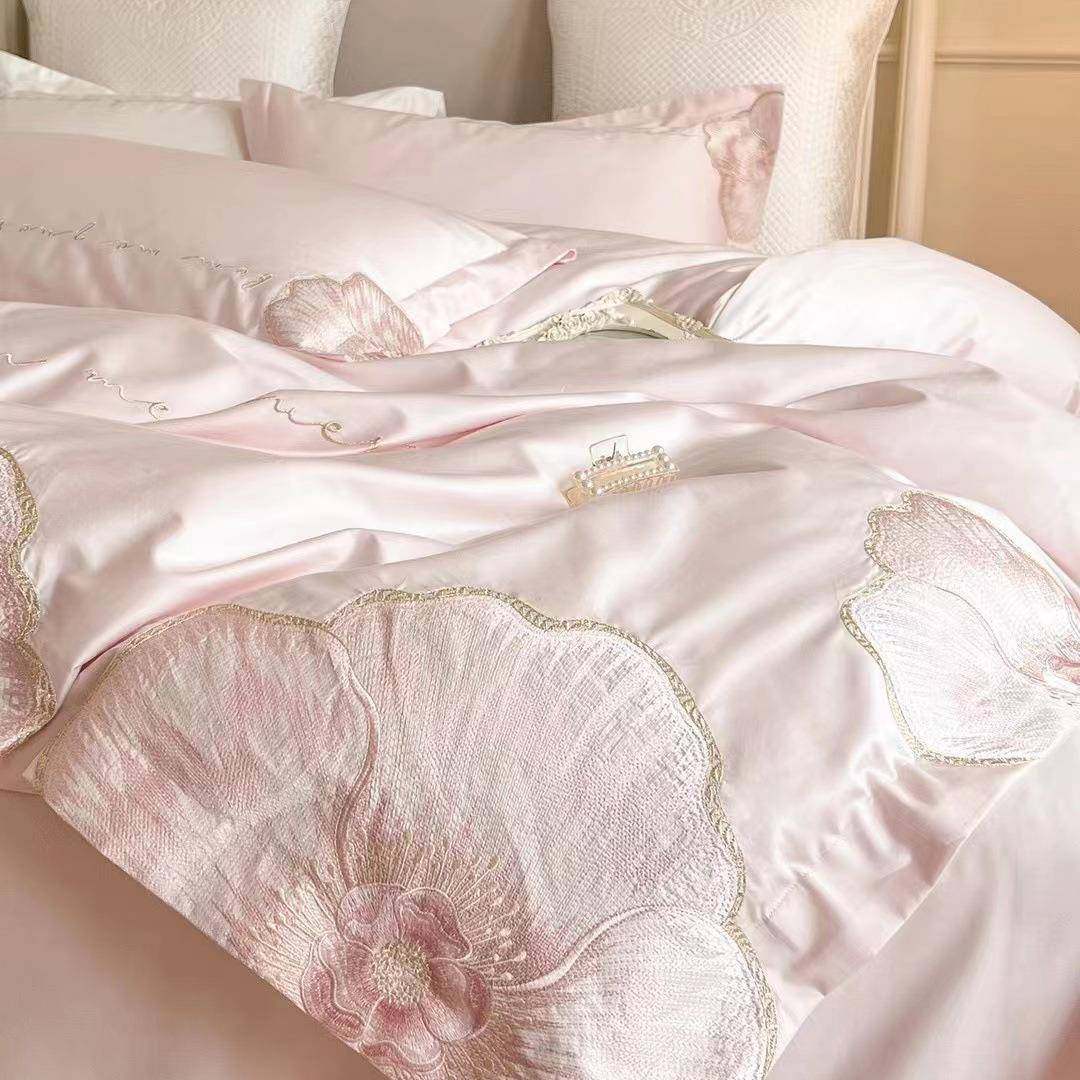 公主风粉色100支双股长绒棉四件套高端刺绣被套纯棉床单裸睡床品,鲜花速递/花卉仿真/绿植园艺,割草机/草坪机,淘宝优惠券,粉丝福利购,淘宝优惠卷
