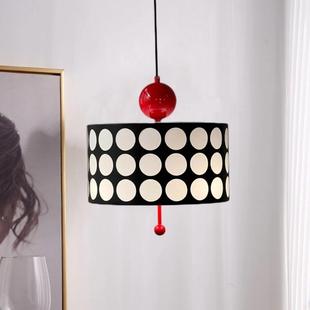 中古奶油风餐厅吊灯法式 复古vintage波点艺术格子饭厅吧台餐桌灯