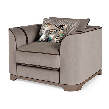 意式轻奢布艺沙发会客休闲样板房设计民宿接待洽谈单人位整装家具