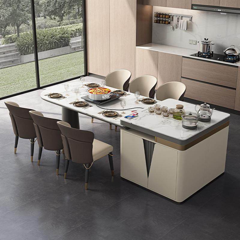 岩板岛台餐桌一体餐椅组合轻奢开放式厨房茶台半圆饭桌可伸缩两用,鲜花速递/花卉仿真/绿植园艺,割草机/草坪机,淘宝优惠券,粉丝福利购,淘宝优惠卷