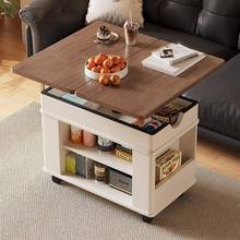 实木折叠茶几茶桌可升降小户型客厅家用沙发边柜可移动小推车边几