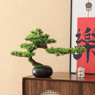 仿真迎客松摆件室内外通用装饰树酒店大堂家居前台创意绿植发财树