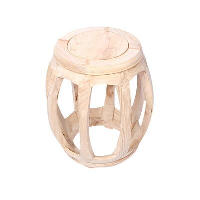 全实木古筝凳香樟木古筝凳子鼓凳白胚明清古典绣墩家用43cm高