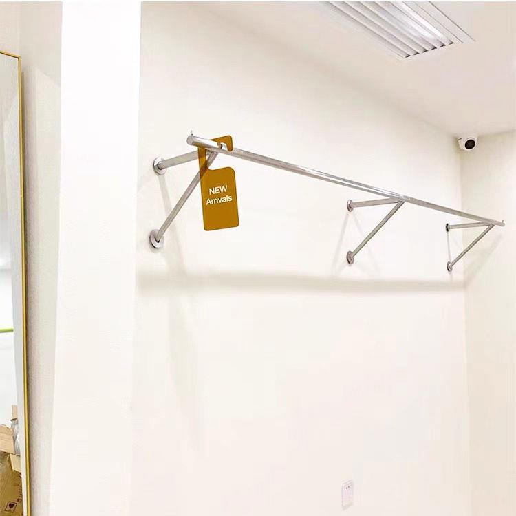 服装店展示架挂衣架货架不锈钢上墙侧挂横杆加厚女装童装店挂衣杆