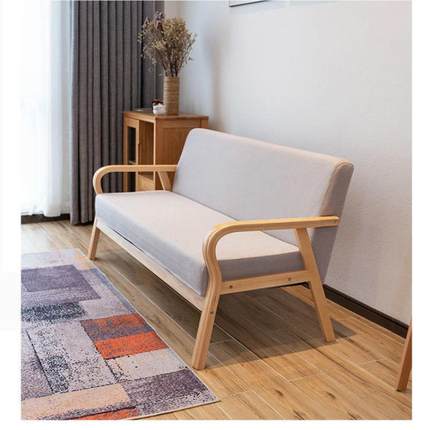 两用复古实木沙发三家用小户型客厅出租房简约现代型单双三人沙发