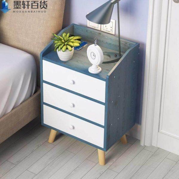 轻奢床头柜40韩式轻奢小小储物灰色3层方柜公主风墙角现代窄30cm,住宅家具,床头柜,淘宝优惠券,粉丝福利购,淘宝优惠卷