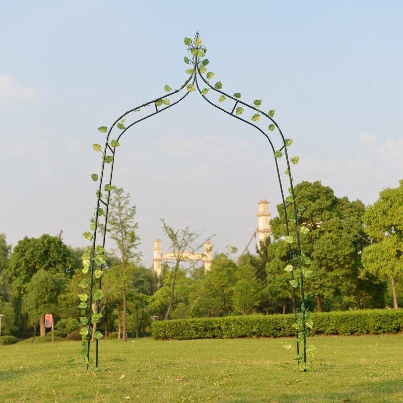 双尖顶花架铁艺拱门婚庆支架葡萄丝瓜月季铁线莲爬藤花架支撑架