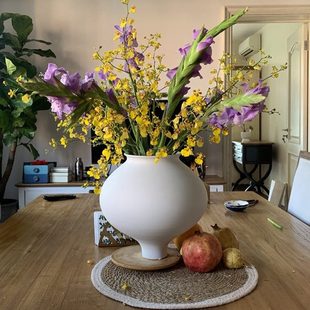 陶罐陶瓷花瓶摆件民宿素烧粗陶干花盆陶泥大口径陶艺素胚白瓷摆件