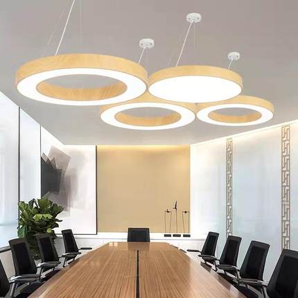 现代简约LED灯办公室休闲厕所木纹色吊灯过道走廊灯具幼儿园灯饰