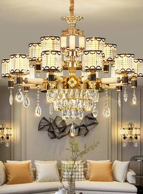 客厅吊灯后现代轻高612档水晶灯2025年款现代简约奢餐主卧室新灯