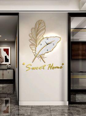 xKW钟表艺PwbjDaTY挂钟客厅墙现上新款家时尚创意术简约代静音轻