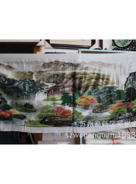 苏绣绣片单SDT面绣厅公办装饰画客苏州手工室刺绣风景画