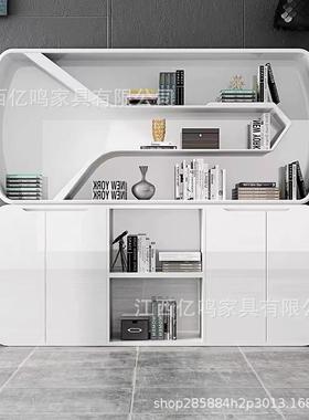 白色烤漆书柜办公室意物柜子储文件柜现创代WJG-6325展示柜大气约