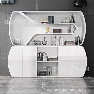 白色烤漆书柜办公室意物柜子储文件柜现创代WJG 6325展示柜大气约