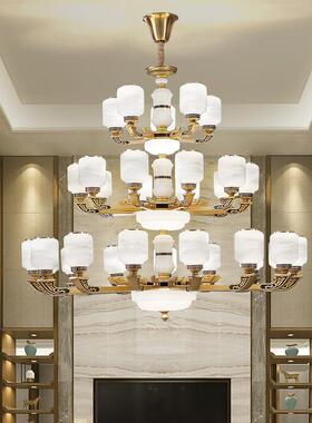 新中式客厅IWI别墅酒店大厅灯中式照明灯灯饰具复灯吊式楼灯