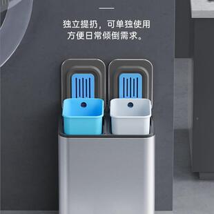分类垃圾家湿用厨干分房离不锈钢脚桶踏客厅带盖双桶脚踩大号6026