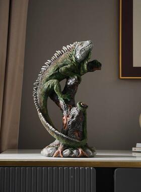 新中式客厅HXC柜蜥酒蜴摆件家玄关电视柜装工艺品高居档大气饰品