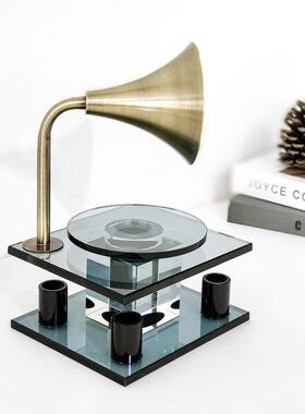 极简轻奢软水摆晶留声机意式件模摆型HX1115客厅书房电视柜装饰品