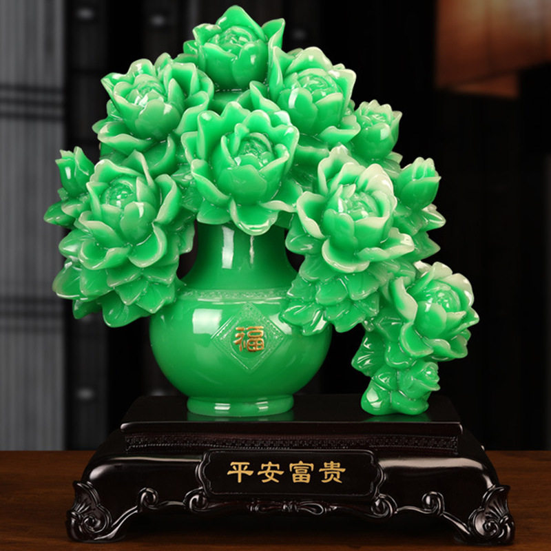 创意花开平安富贵牡丹摆件