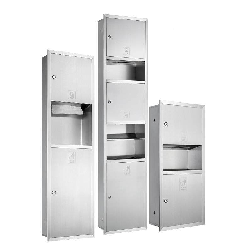 生间嵌入圾纸738式入墙长纸箱酒店锈钢三合一擦手卫纸盒带垃桶抽,收纳整理,纸巾盒,淘宝优惠券,粉丝福利购,淘宝优惠卷