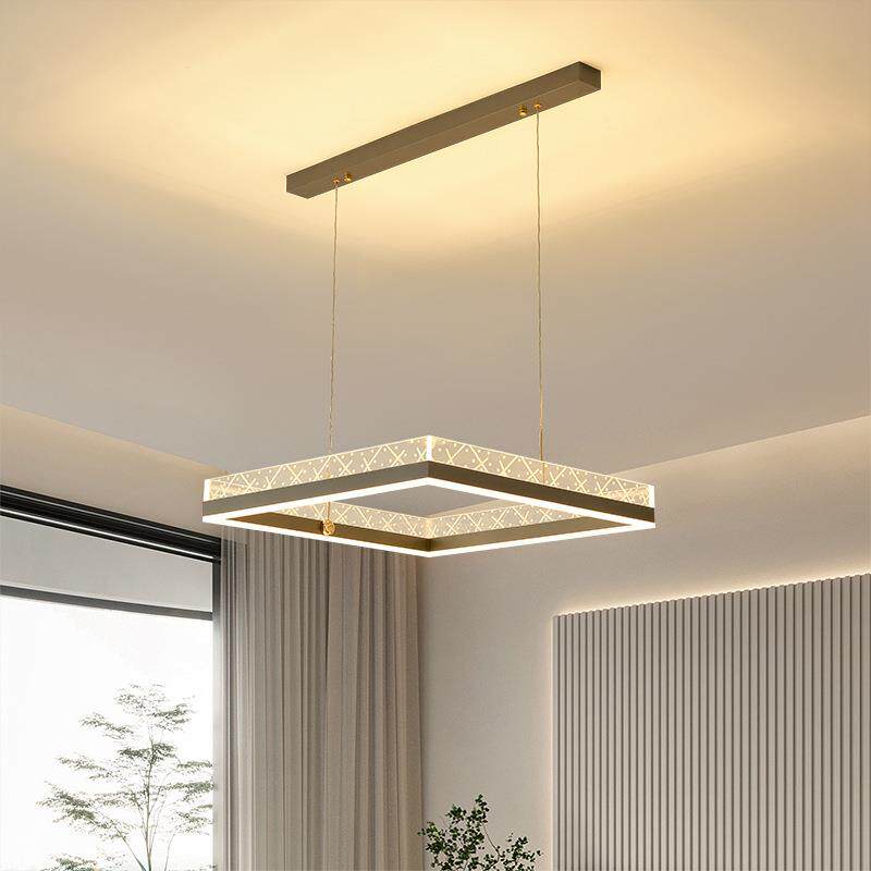 客吊灯复WPK式楼大吊灯现代简约别墅中L空奢网红方形上厅下发光轻