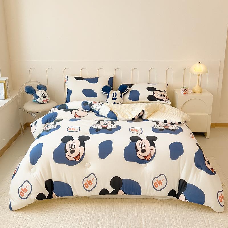 冬儿童卡通针织棉豆豆绒被被VSQ秋冬加厚芯保暖被子春秋被子四季