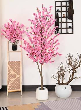 仿YAV真桃树摆婚件客厅发财树别装饰庆酒店花植物景观墅树