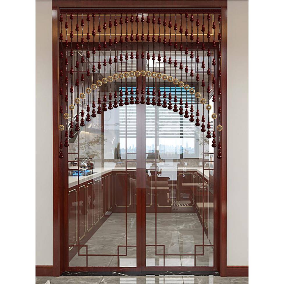 天台悦先桃葫芦水木晶孔珠帘卧厅室DMY门帘隔断玄关过道客厕所免