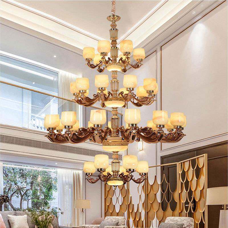 欧式楼中复楼大式35421吊灯客别墅酒店大堂新中式楼吊灯三厅层