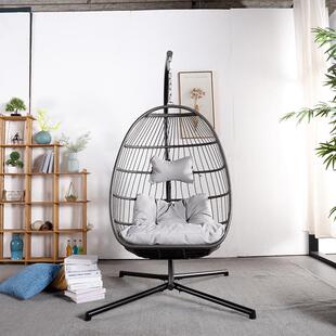 室内家具花园阳台露台EOE藤制拆折叠外秋千椅休闲单人吊篮装摇椅
