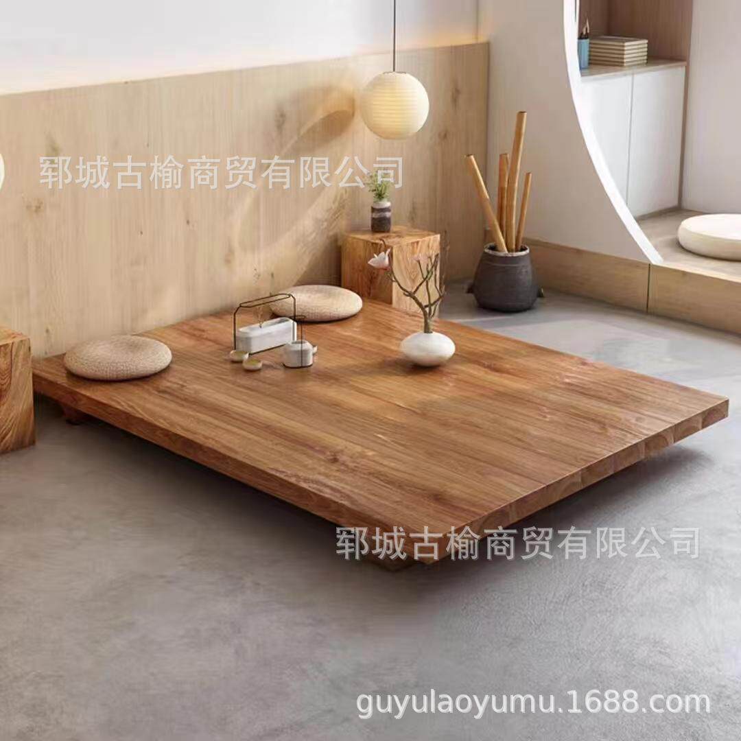 实木日式榻榻米复古落地床客栈民宿飘窗阳台垫阁楼木制地铺床矮床