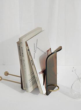 软现代轻奢亚克金属书WCT立书架书档书房桌面收纳架力摆件装夹饰