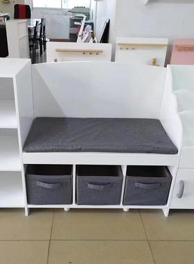 儿童书架置架MGQ简约现代落家用带收纳袋物收纳地架体实木简易一