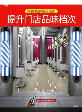 广理发无品牌/店转灯挂墙文壁半圆字告灯箱爆闪美发转灯eld发廊