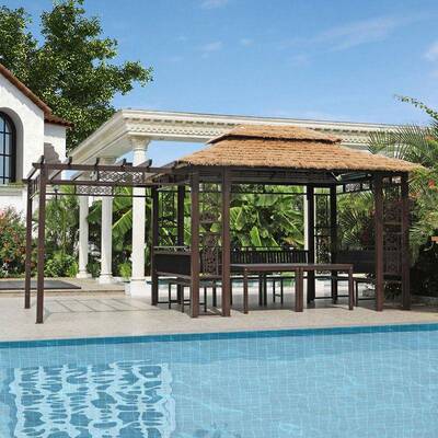 葡木萄架防腐木实花露露天阳台台天台楼顶园庭院WAK亭子花卉秋千