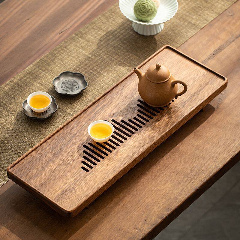 家用茶盘干泡台新中式壶承胡桃木抽屉式小型干泡茶台实木茶几小盘