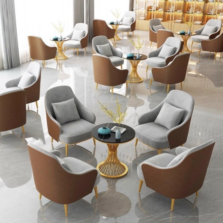 酒店客房沙发售楼会客接待休息区美容院阳台休闲单人洽谈桌椅组合