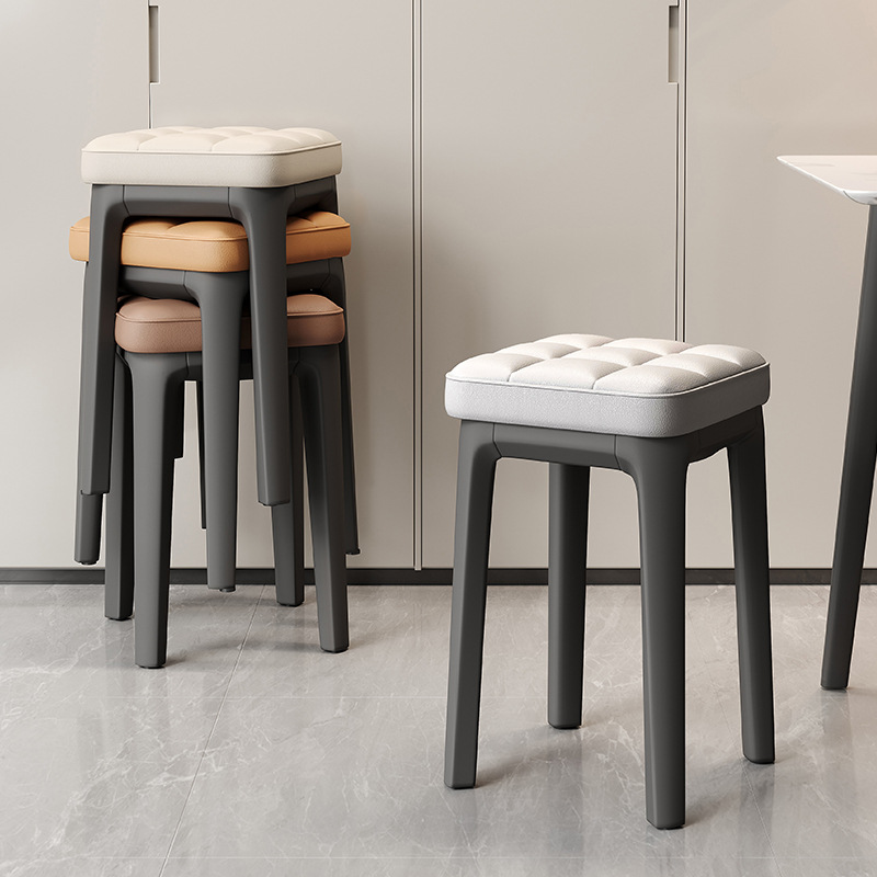 餐椅加厚软包方凳客厅餐厅可叠放矮凳门口换鞋凳简约轻奢凳子