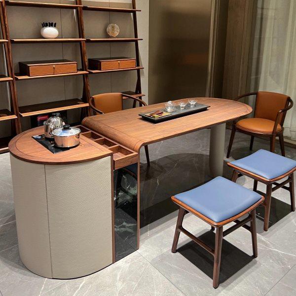 阳台茶桌椅组合新中式简约黑胡桃木茶桌小户型家用客厅办公室茶台,住宅家具,家用茶台/茶桌,淘宝优惠券,粉丝福利购,淘宝优惠卷