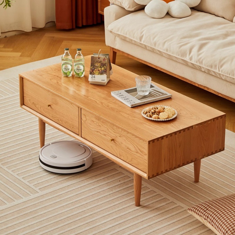 「云端樱桃木茶几」北欧实木茶几现代简约客厅家具日式电视柜组合