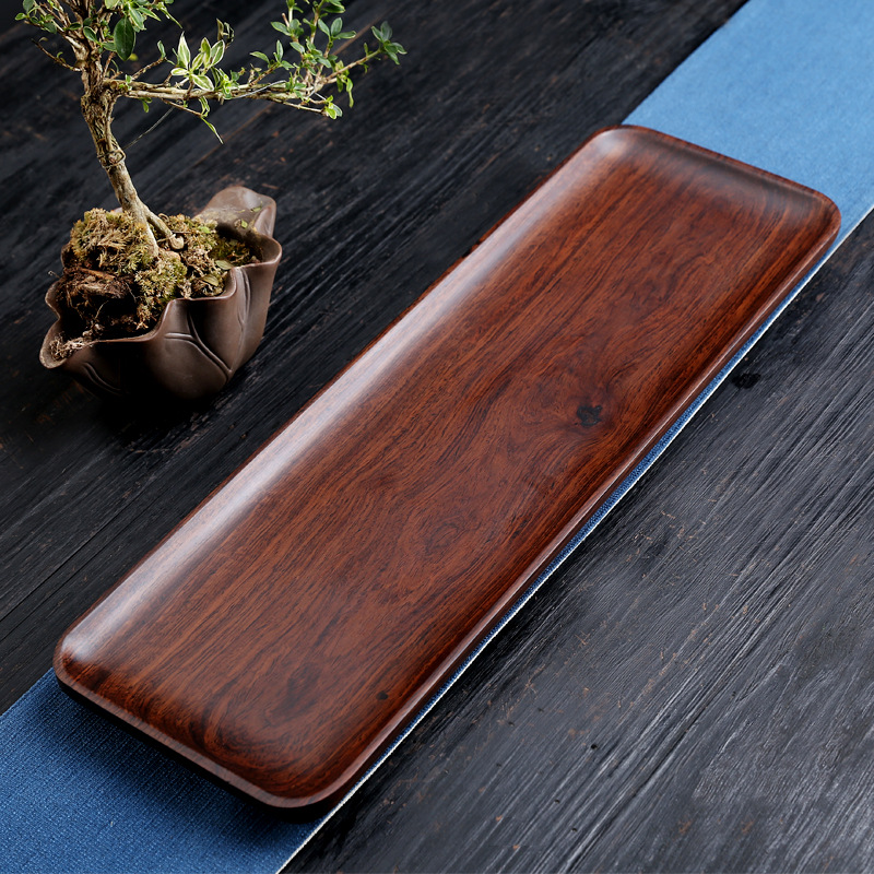 【小茶盘】黑檀木实木干泡台整块原木茶海茶台托盘家用便携小茶托