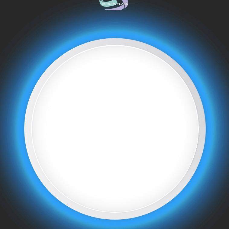 电商热卖超薄背光RGB吸顶灯遥控全彩led圆形卧室灯28cm24W