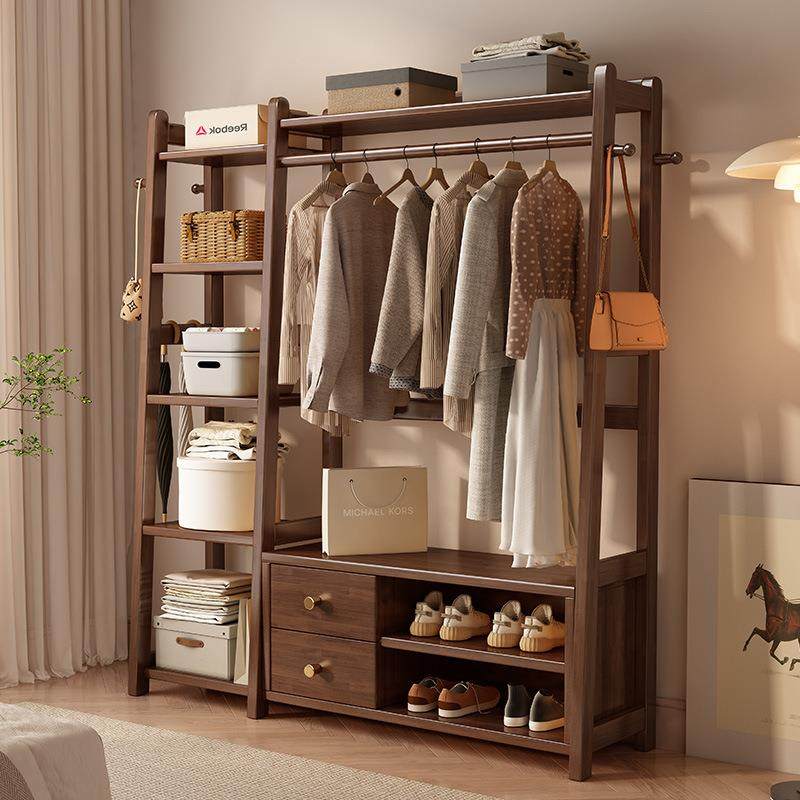 实木挂衣架落地卧室家用带储物柜可坐衣帽架客厅储物挂衣服置物架,收纳整理,烫衣板及配件,淘宝优惠券,粉丝福利购,淘宝优惠卷